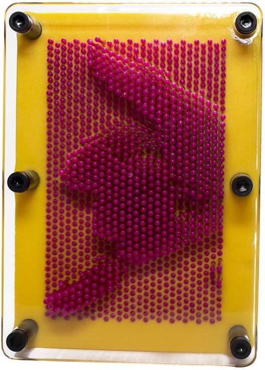 Plastic Pin Art Board Game 3D Large Size Sculpture for Children Adults 5 x 7 inches, Colorful Desk Toy Gift (Purple pin)