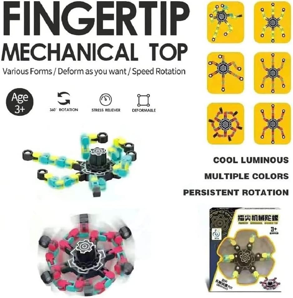 Gifts for Kids Teenage 4 Packs Transformable Fingertip Chain Robot Toy DIY Deformation Robot Deformed Mechanical Toy for Kids Adults