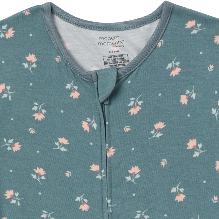 Modern Moments by Gerber Unisex Baby Viscose 2-Pack Footless Tight Fitting Pajamas