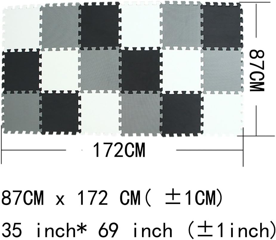 MQIAOHAM® 18 Pieces Puzzle Play Mats, Soft Baby Play Mat, Kids Interlocking Foam Floor Tiles, Toddlers Carpet Playmats G301018-101104112