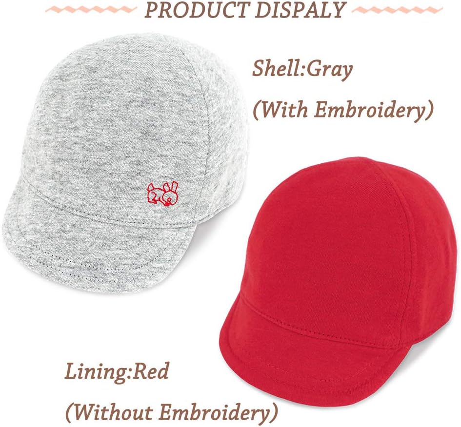 Keepersheep Baby Reversible Baseball Cap Infant Sun Hat, Cotton Knit Soft Brim for Infant Toddler, Summer Outdoor Unisex