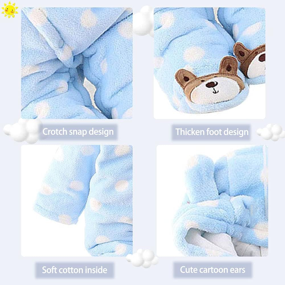 XIFAMNIY Baby Newborn Jumpsuit Footie Hooded Thicken Winter Bunting Outwear Snowsuit Pajamas for Girls Boys…