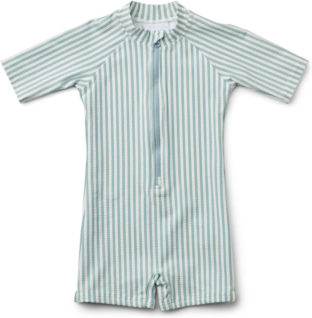 Boys One Piece Swimsuit Whale Dolphin Bathing Suit Zipper Rash Guard Kid Short Sleeve Swimwear Shark Beach Wear UPF50+