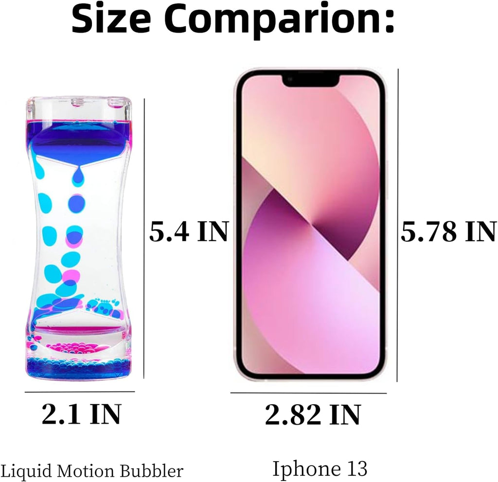 Liquid Motion Bubbler Colorful Oil and Water Sensory Toys Hourglass Bubbler Timer ADHD Anxiety Autism Fidget Toy for Kids Calm Stress Relief Desk Toys for Office for Adults Gifts (10 Packs)