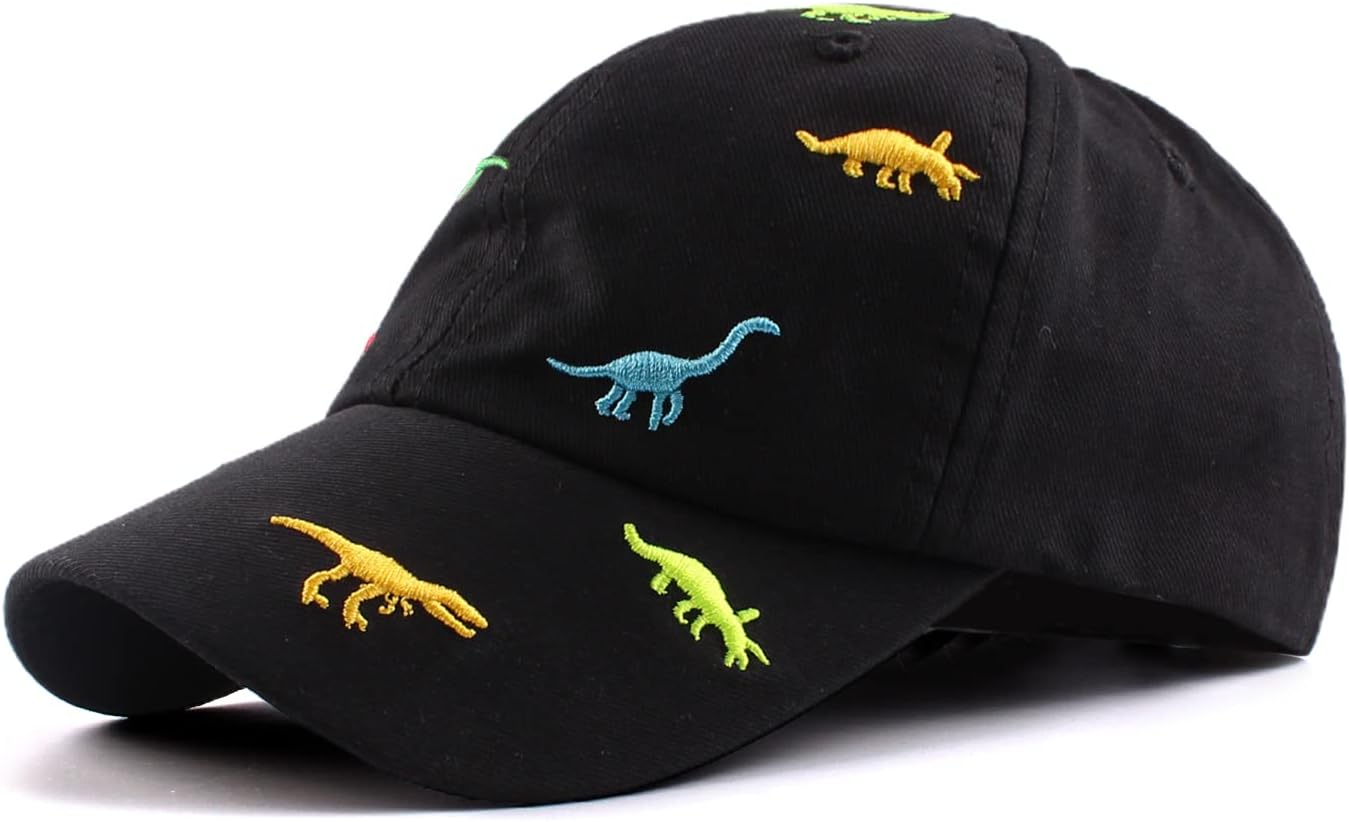 JANGANNSA Dinosaur Boys Girls Caps Embroidery Baby Baseball Caps Cotton Infant Toddler Kids Hat Spring Summer Autumn 2-6Y