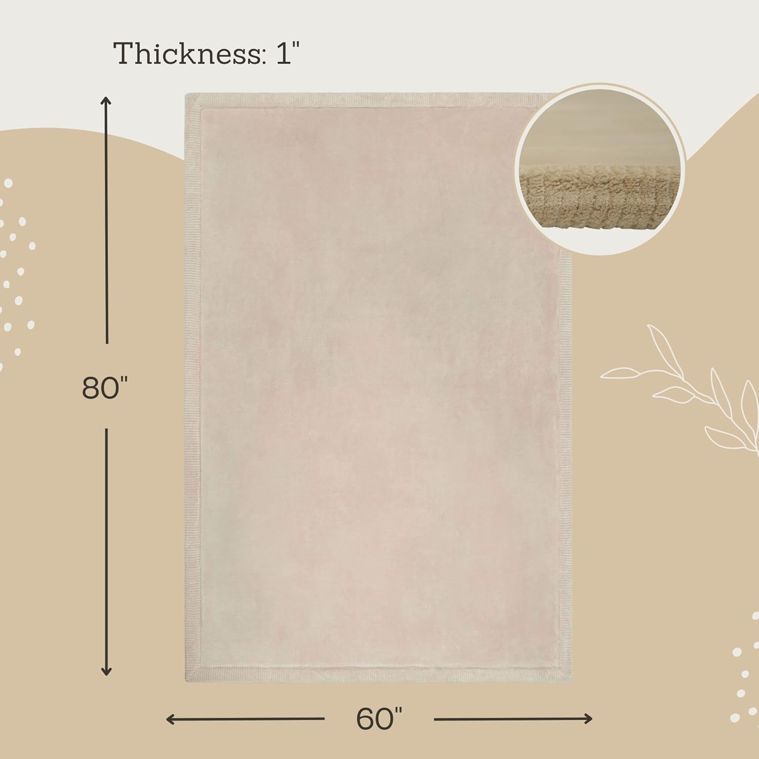 Premium Baby Play Mat 60”x 80” Beige – Cloud-Soft Coral Velvet Memory Foam Rug for Crawling & Play – Non-Slip, Water-Resistant, Care Tummy Time Mat – Non-Toxic Padded Playmat