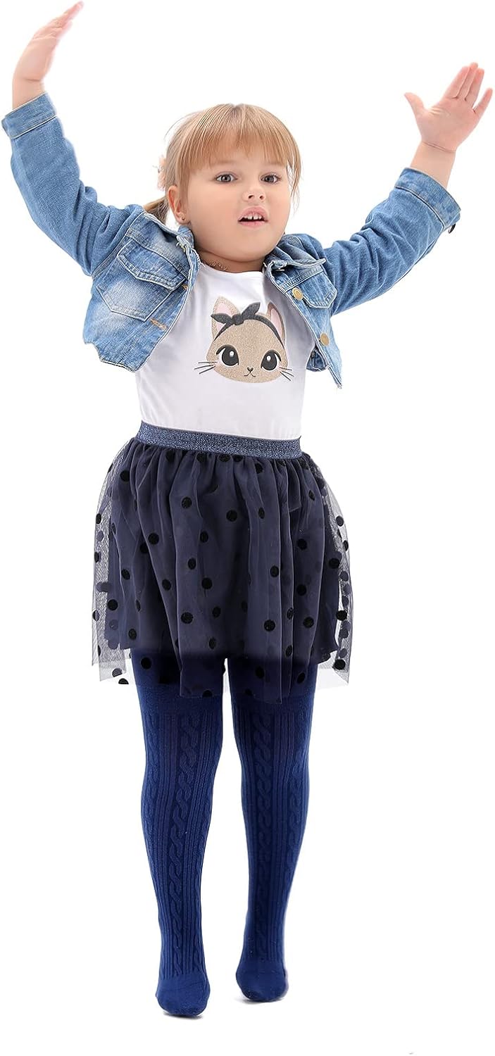 EPEIUS Baby Girl Tights Thick Cable Knit Leggings Stockings Cotton Pantyhose for Newborn Infant Toddler 3/4/5/6 Pack