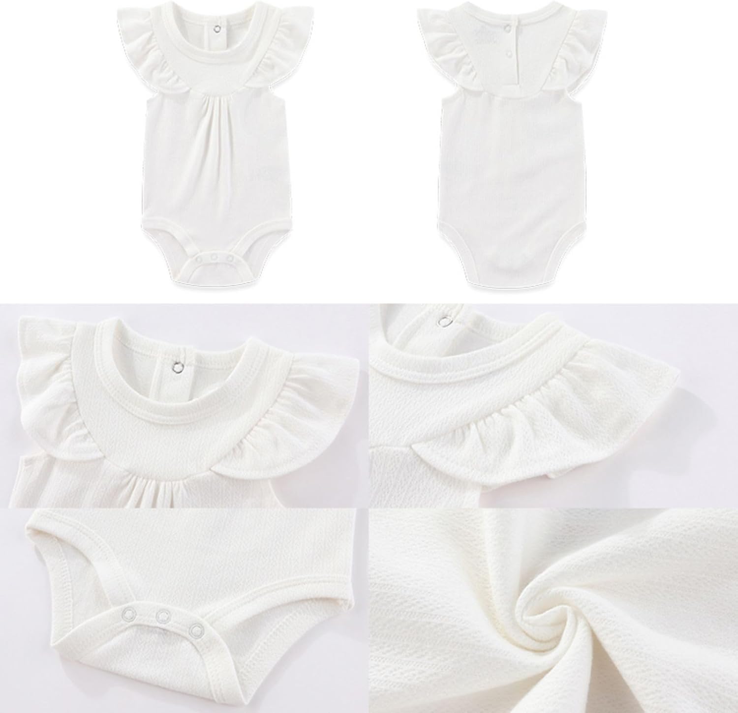 Four Seasons Baby Boy Girl Bodysuits 5-Pack Cotton Comfort Short Sleeve Baby Clothes Soft Infant Outfits