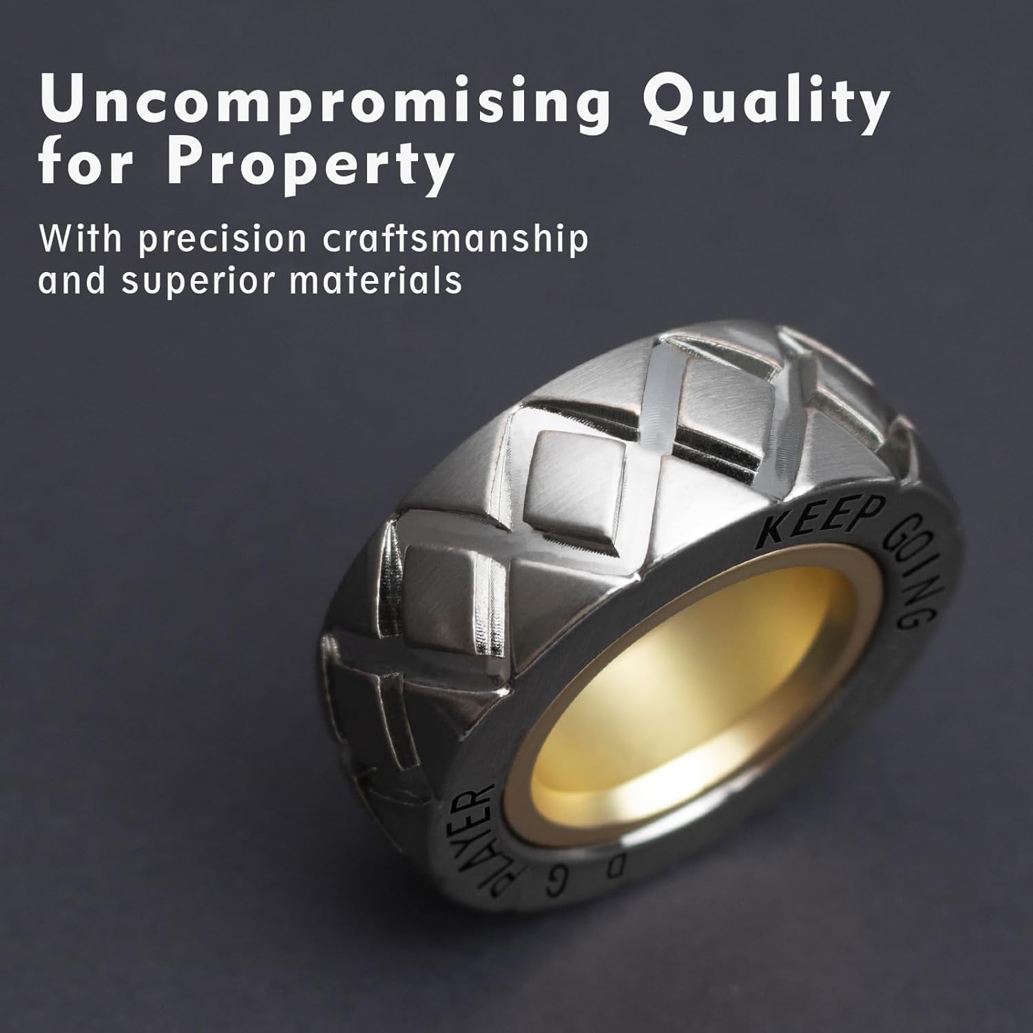 Metal Fidget Ring - Adjustable Spinner Ring Magnet Fidget Toys Adults, Office Desk Toys for Adults EDC Fidget Slider for Stress Relief & Anxiety (X)