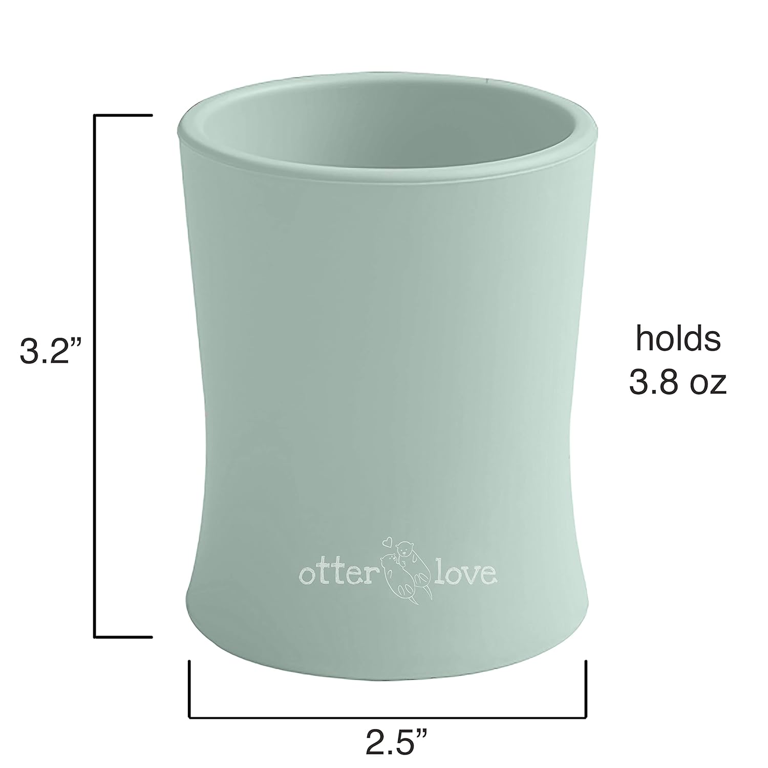 otterlove Silicone Baby & Toddler Training Cup - Pediatric OT Approved - 100% Platinum Pure LFGB Silicone - Unbreakable - Plastic Free - Tiny Cup Perfect for Baby Led Weaning (Sage)