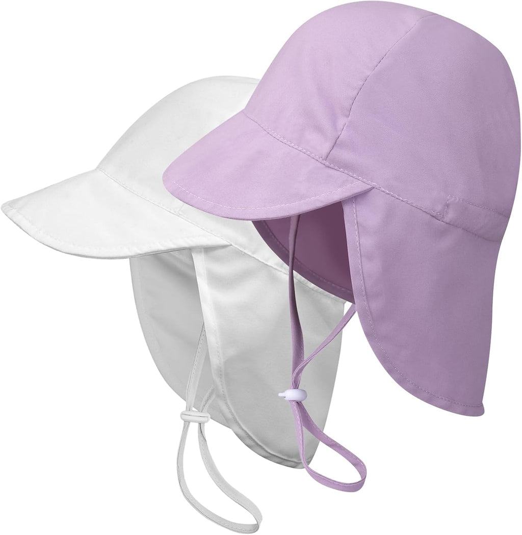 2 Pack Baby Sun Hats UPF 50+ Toddler Beach Hat for Girls Boys 0-4 Years