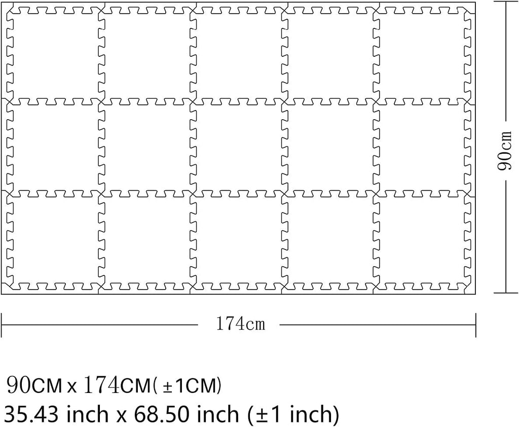 MQIAOHAM® 18 Pieces + 18 Edges Puzzle Play Mats, Soft Baby Play Mat, Kids Interlocking Foam Floor Tiles, Toddlers Carpet Playmats XZ301018-104112