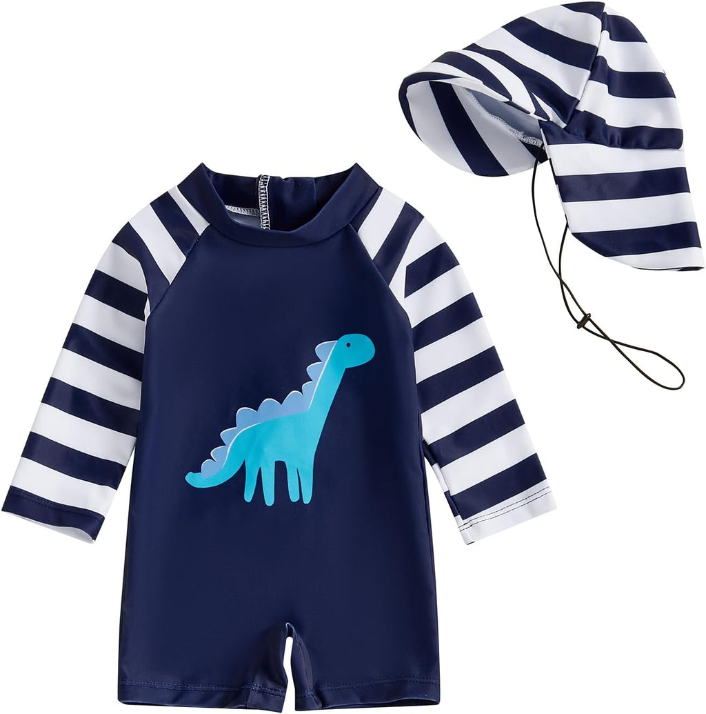 Hnyenmcko Baby/Toddler Boy Rash Guard Swimsuit Long Sleeve One Piece Zipper Swimwear Sunsuit Infant Bathing Suit Beachwear