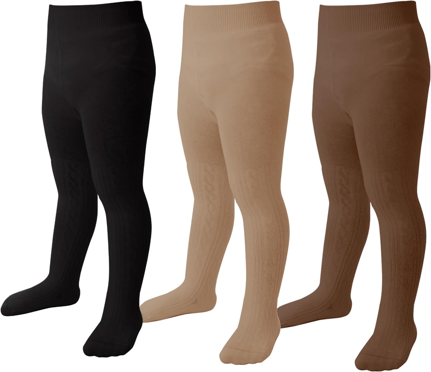 Marchare Baby Girls Tights Thick Solid Cable Knit Leggings Winter Warm Stockings For Toddler Girls 1/2/3/4/5 Pack