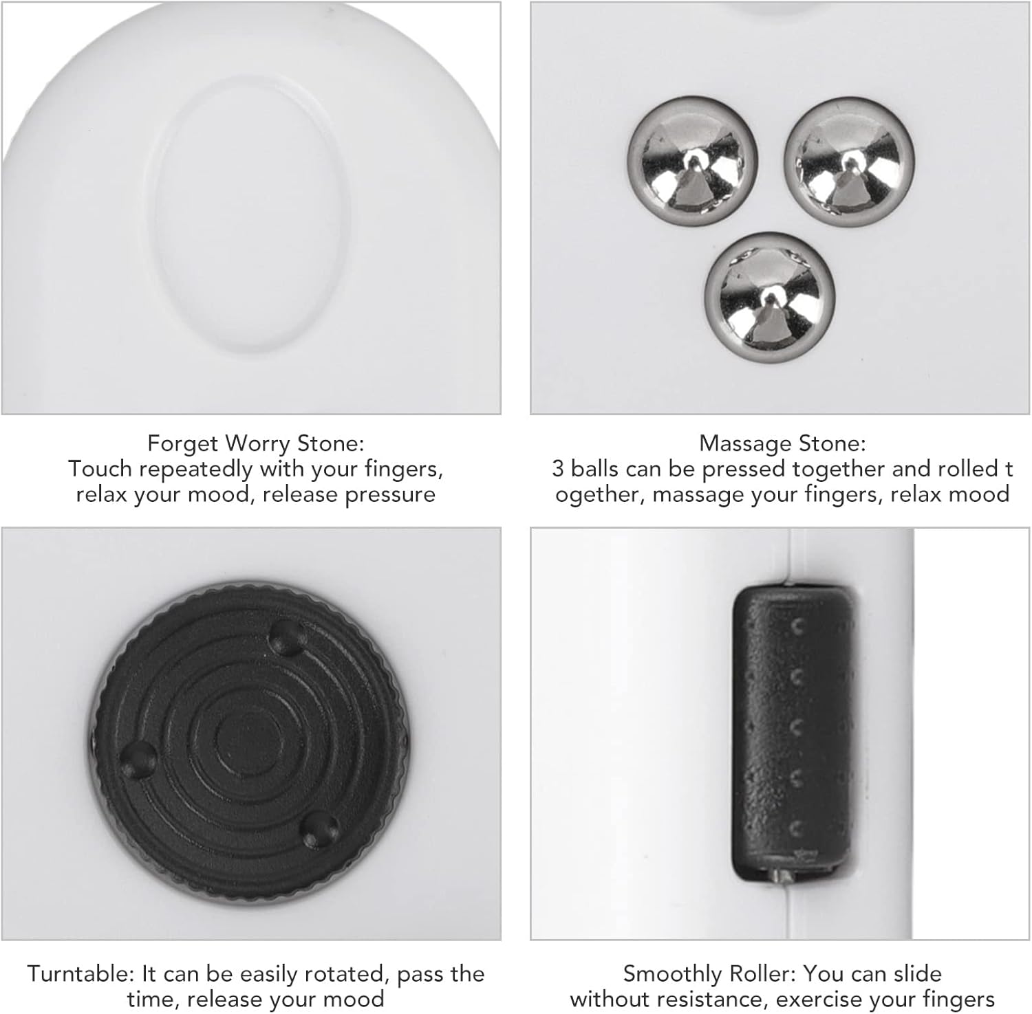 Reduce Stress Relax Mood Portable Anxiety Sensory EDC Toy Sensory Educational Novelty Toys Relief Pressure Decompression Toys for Adults(5 White and Black)