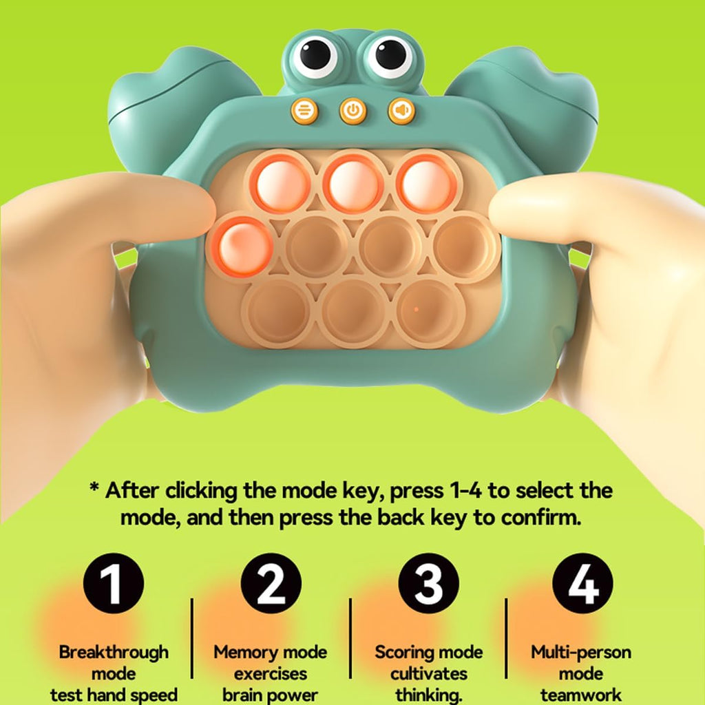 Puzzle Pop Light Up Game Fidget Travel Games /Travel Sensory Fidget Toys Popular Handheld Games for Teenagers Anti Anxiety Autism Relief Birthday Party Gift (Crab Green)