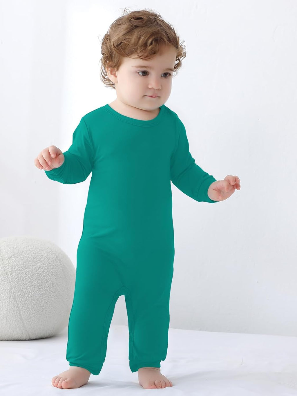 GUISBY Rayon Baby Pajamas, Long Sleeve with Snap Closure Pajamas Sleepers