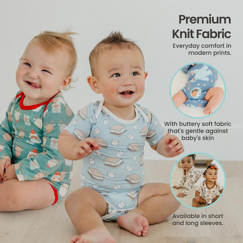 Copper Pearl Long Sleeve Bodysuit Baby: Ultra Soft Baby for Newborns, Boys, and Girls - Stylish, Comfortable, Overlap Shoulders, Premium Knit Fabric - 12-18 Months, Sesame Scribbles