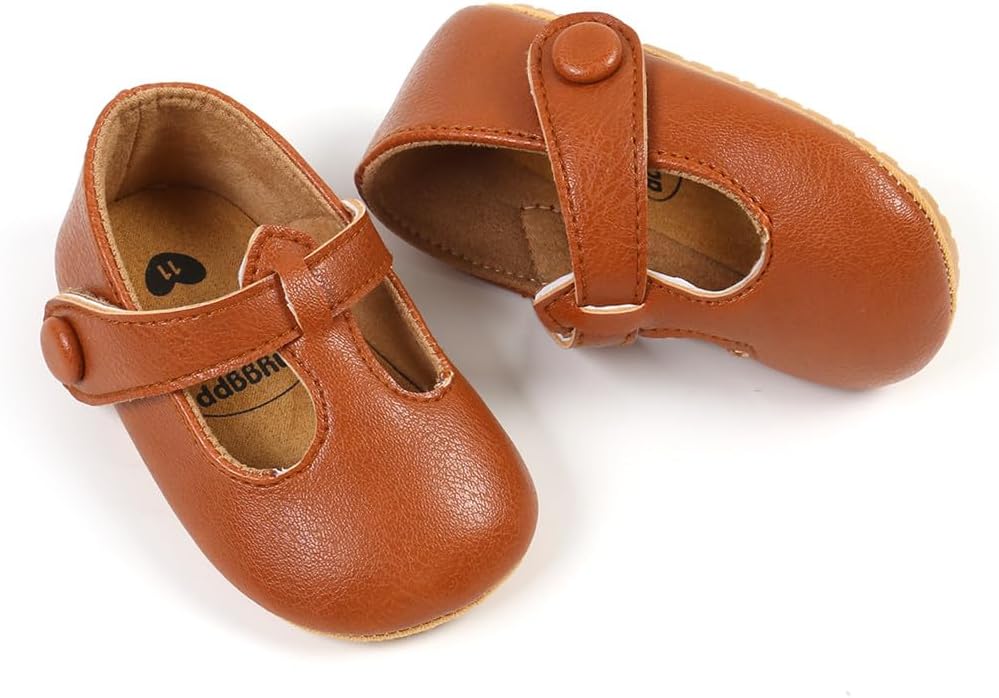 Baby Shoes Mary Jane Flats Non Slip Soft Sole Infant Toddler Sneakers First Walkers Party Christmas Dress Shoes