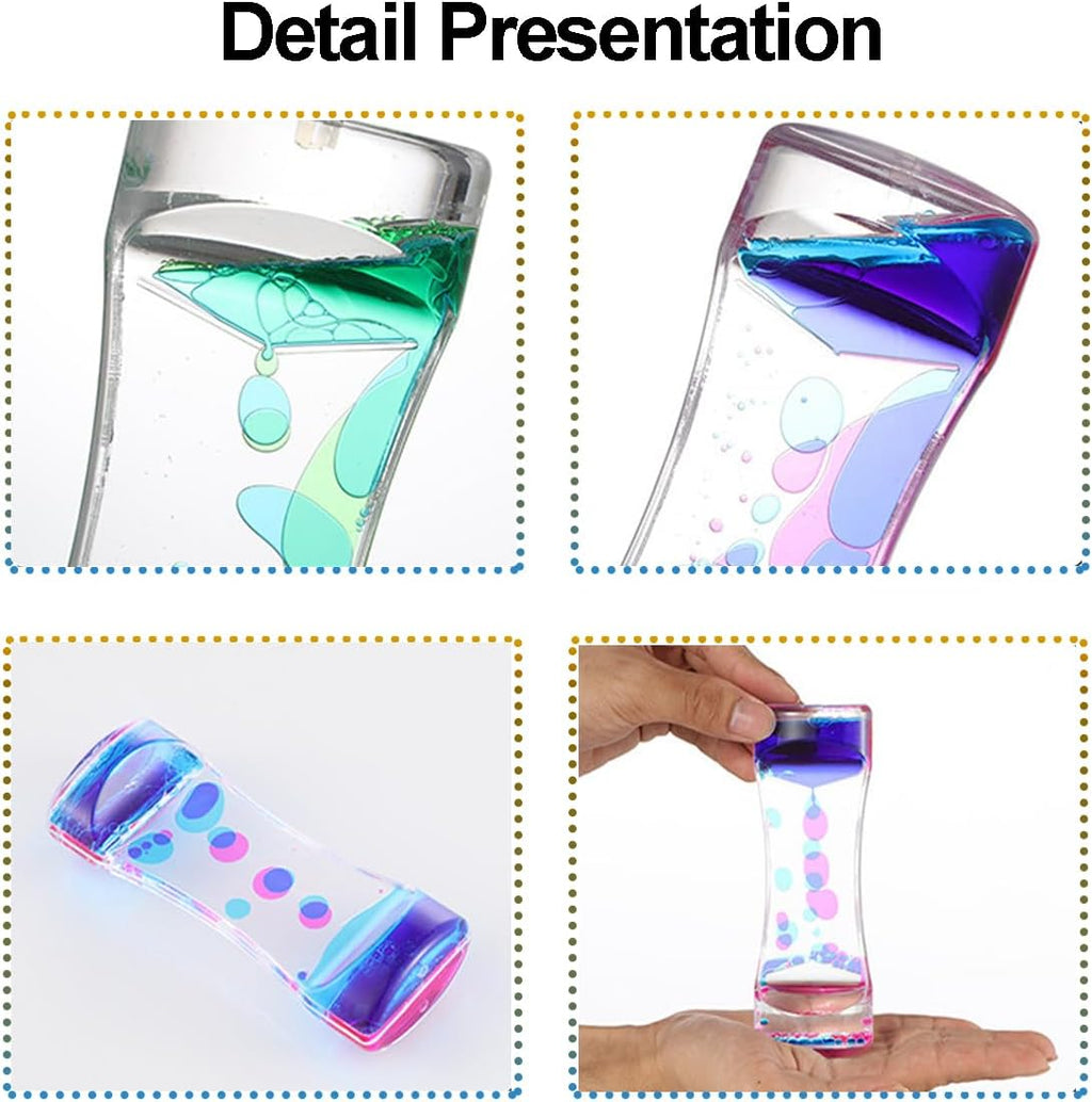 Liquid Motion Bubbler Sensory Toys, 12 Pack Liquid Timer Desktop Colorful Hourglass Liquid Bubbler, Small Calming Relaxing Toys Sensory Anxiety Autism ADHD Fidget Toys