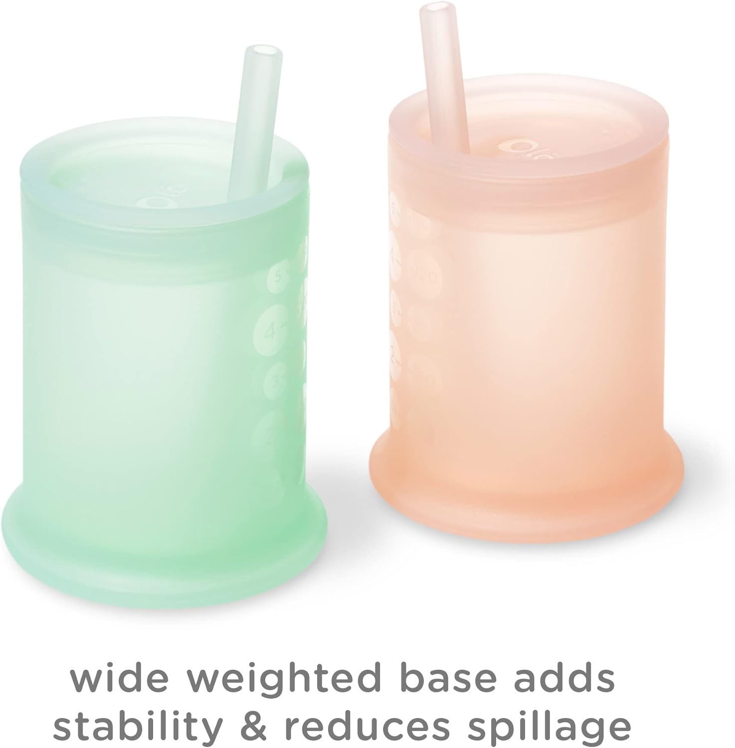 Olababy Silicone Training Cup with Straw Lid | Babies Water Drinking Cup | 6+ Mo Infant To 12-18 Months Toddler | Sippy Cup For Kids & Smoothie Cup | Baby Led Weaning (Lemon, 5 oz)