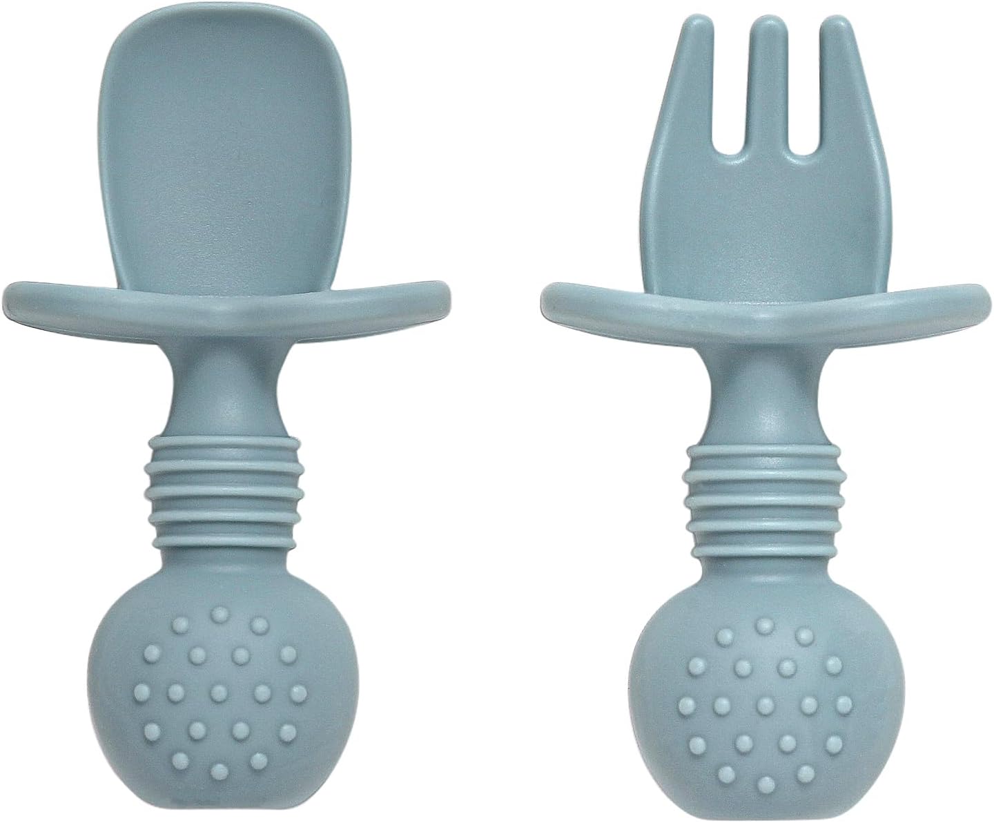 Baby Spoons and Forks Feeding Set, 6 Pack Silicone First Stage Self Feeding Toddler Utensils, BPA Free, Baby Led Weaning Supplies for Training Spoons