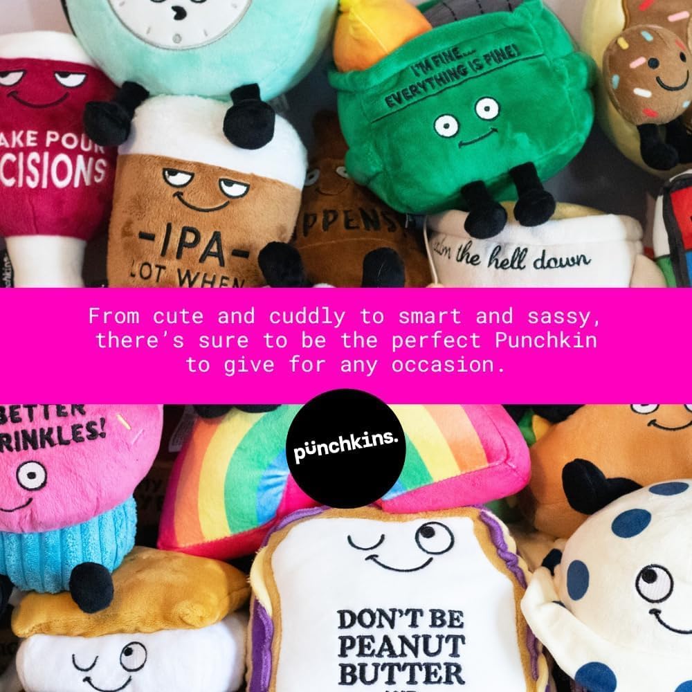 Zombie Plushie, Funny Meme Gag Gift, Comical Plush Collectible, Stocking Stuffer Present, Great for Emotional Support, Fun Desk Accessory, Weighted Base for Display