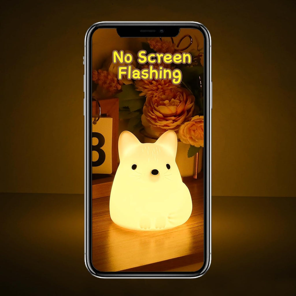 LOVERUIS Night Light for Children, Fox Night Lights 7 Colours Night Light Baby, USB Rechargeable, Cute Lamp Gifts for Babies, Children, Toddlers 30-Minute Timer