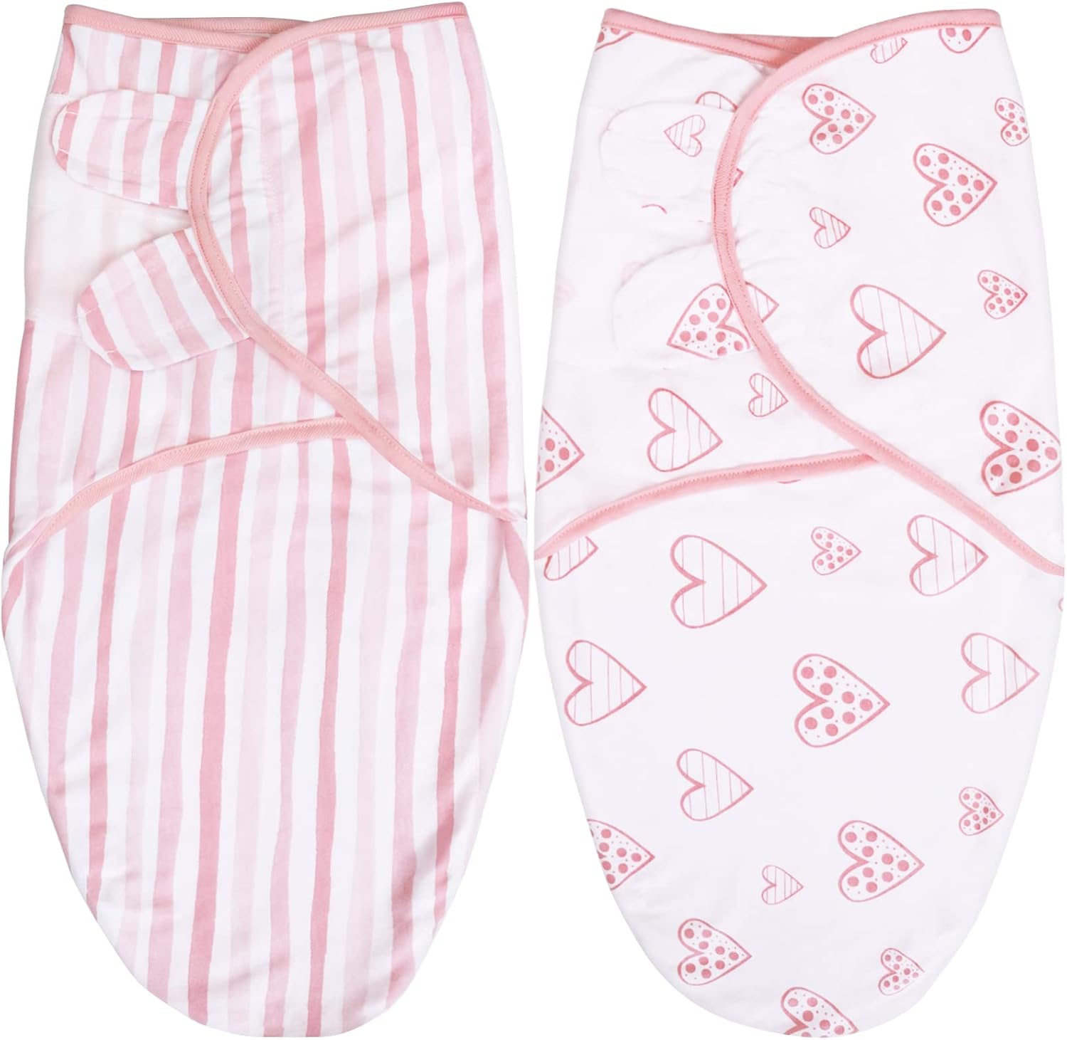 Biloban Swaddle Blankets for Baby Girl, Baby Swaddles 3-6 Months, Baby Swaddle Cotton, Newborn Swaddle, Baby Essentials, Lovely Pink Print, 2 Pack