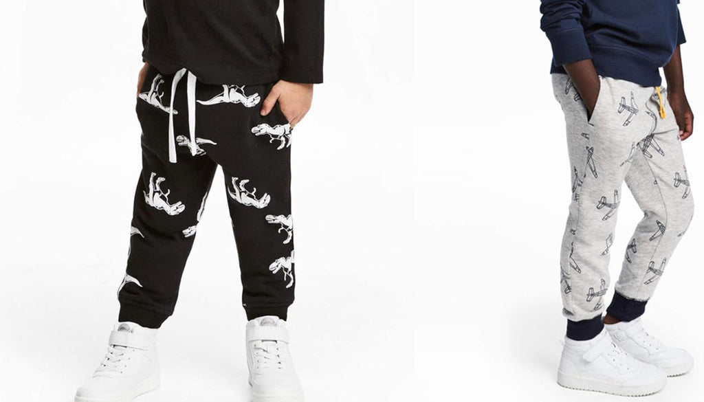 HUAER& Baby Boy's Jogger Pants Dinosaur Car Drawstring Elastic Sweatpants
