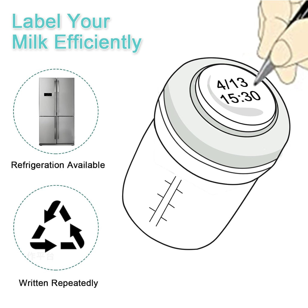 COMI Wide Neck Glass Breastmilk Collection n Storage Bottle, 8oz with Screw Ring Sealing Disk; Re-markable Sealing Disc. BPA Free, Fits Breast Pumps & Nipples (2 Gray Lids)