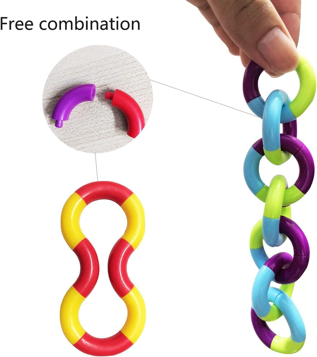 24PCS Quiet Fidget Toys Sensory Fidget Toys for Unique Fidget Experience, Multicolor Twisty Fidget Toys for Relaxation, Brain Imagination Tools, Relax Therapy Educational Toy for Adults,Boys,Girls