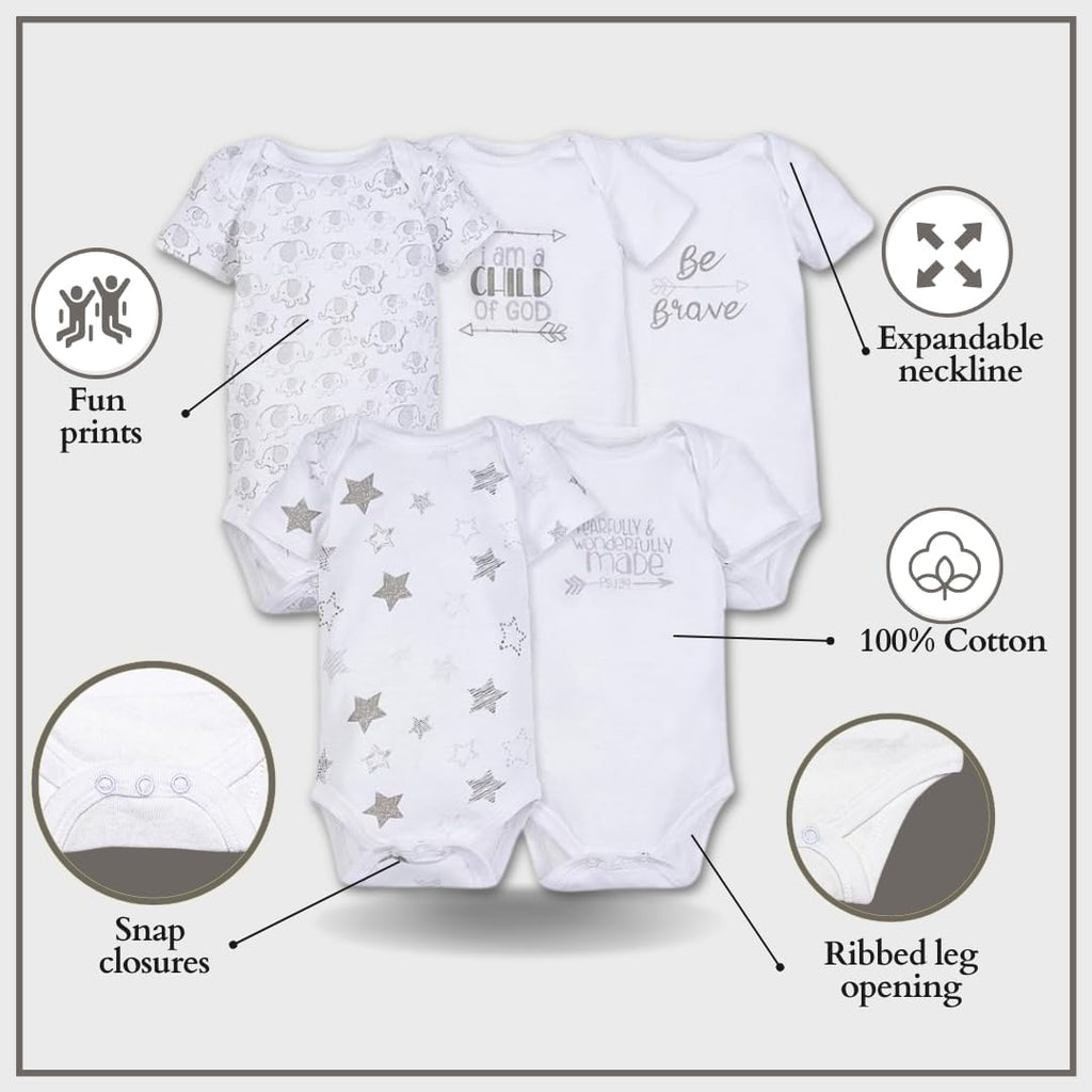 Miracle Baby 5-Pack Bodysuits