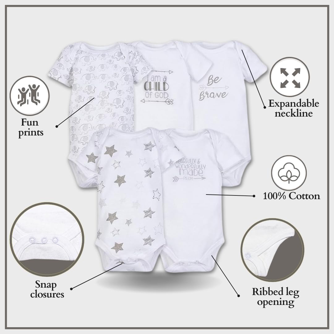 Miracle Baby 5-Pack Bodysuits