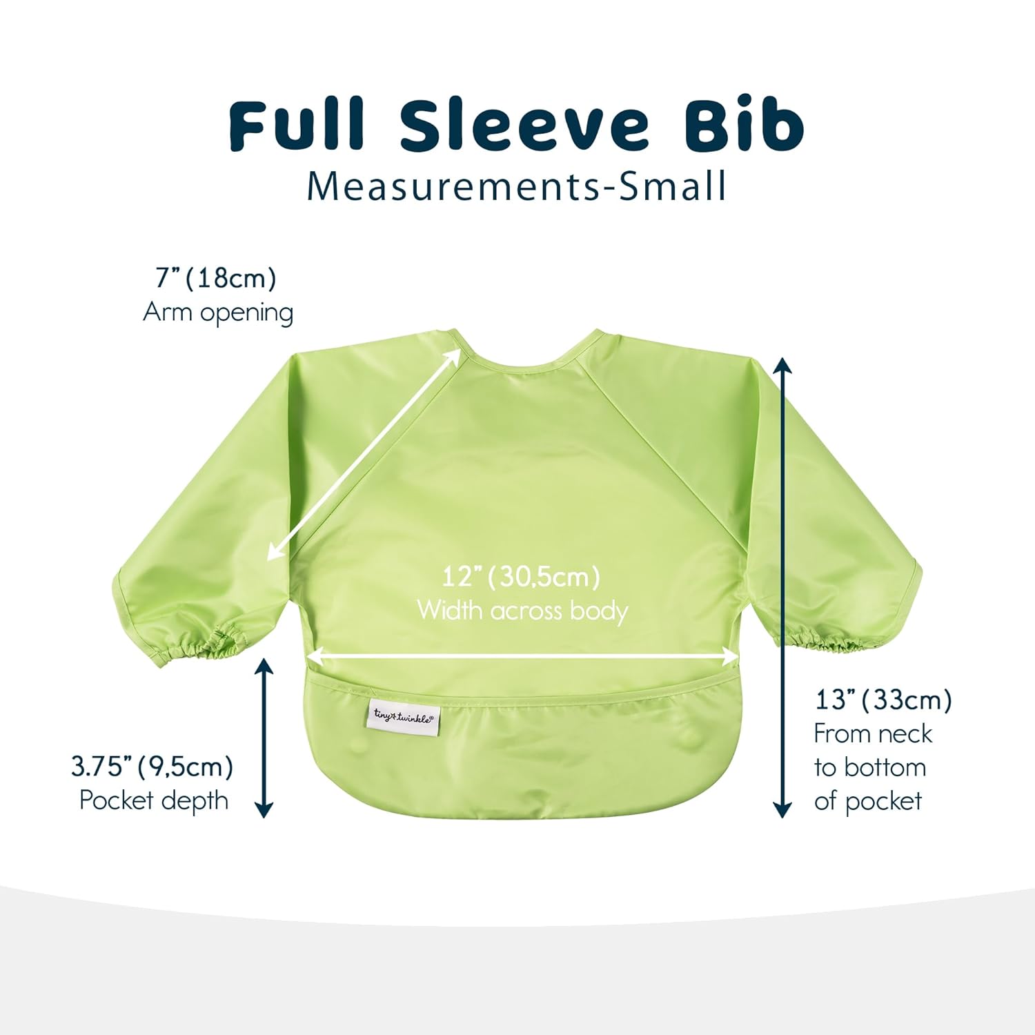 Tiny Twinkle Mess Proof Baby Bibs | 2-Pack Waterproof Smock Baby Bibs for Eating | Machine Washable Long Sleeve Bibs, Baby Led Weaning, Toddler Bibs, BLW Supplies (Rainforest, Small 6-24 Months)