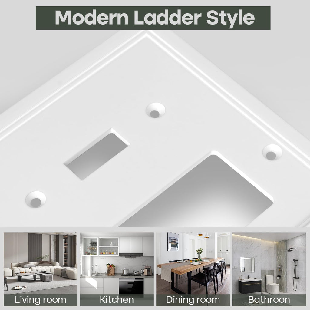 Toggle/Decorator Combo Light Switch Cover Plate White Classic Decorative Switch Plates Cover 2 Gang Wall Plate Cover for Duplex, Toggle, Combo, 2 Pack