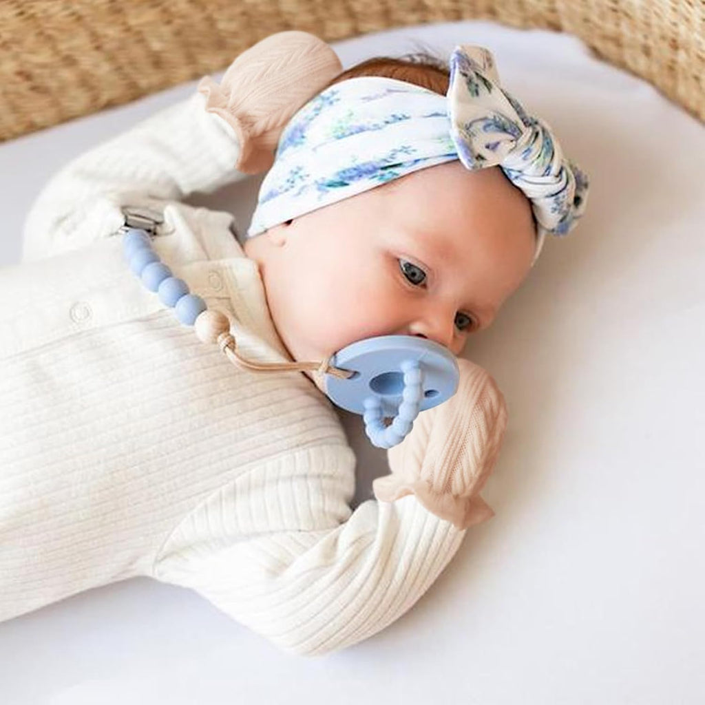 BQUBO Newborn Infant Toddler Mittens No Scratch Cotton Elastic Wrist Gloves Hypoallergenic for 0-6 Months Baby Boys Girls