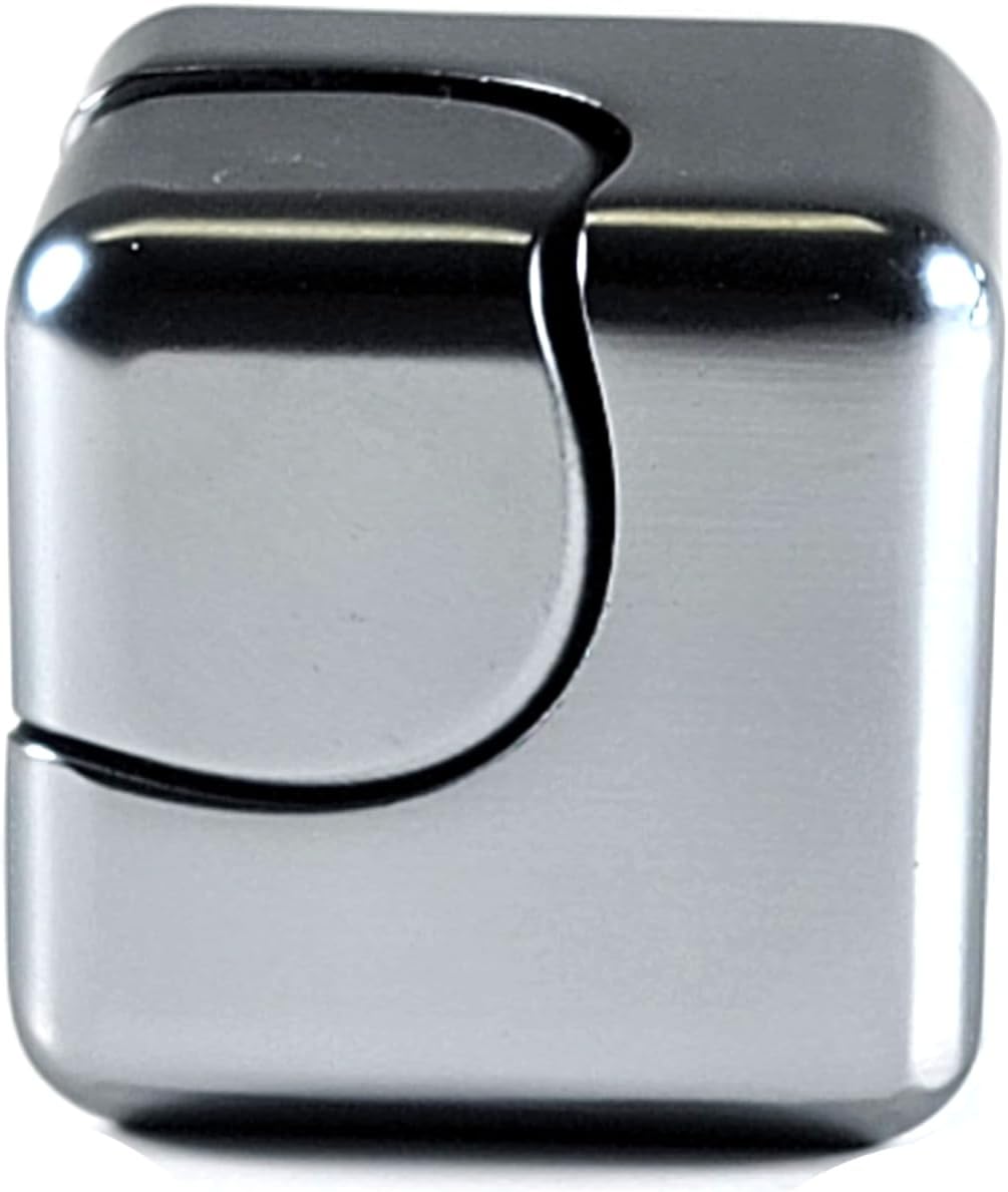 Cube Spinner Fidget Spinning Toy– Helps with Anxiety, ADHD, Autism, Stress & Focus– Desktop EDC Fidgets Spinner Aluminum Alloy Build for Kids & Adults. Silver