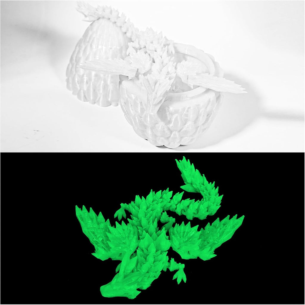 12inch Fly Dragon Egg, Year of The Dragon, 3D Printed Dragon, Executive Desk Toys, Articulated Dragon, Fidget Toys Gifts for Graduates Students Teachers Adults (Glow)