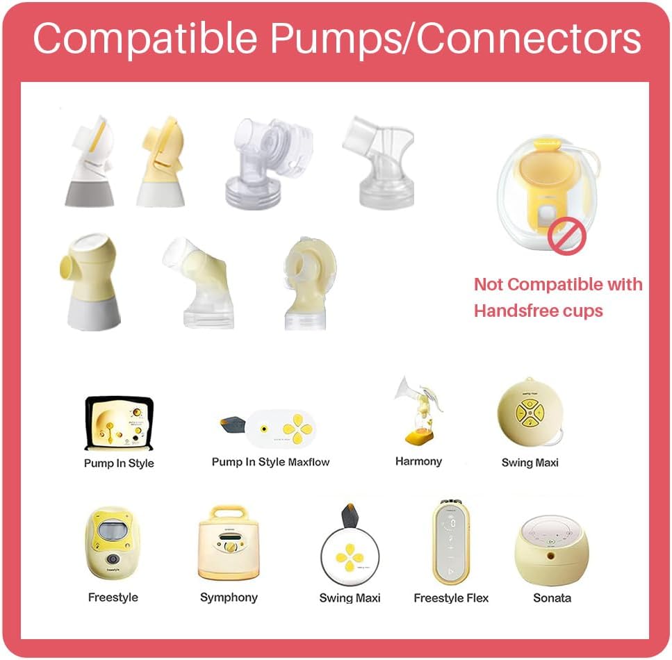 17mm Oval Flanges Shields Compatible with Medela Pumps, Replacement Parts for Pump in Style, Symphony, Swing Maxi, Harmony and Personalfit Flex–Breast Pump Accessories