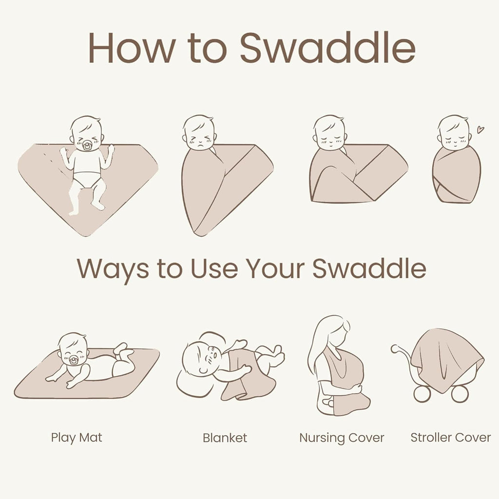 Konssy Knit Baby Blanket 2 Pack, Soft Ribbed Swaddle Receiving Blankets for Boys & Girls, Lightweight Cozy Swaddling Wrap for Newborns, Infants, & Toddlers, 33x42 Inch (Camel, Beige)