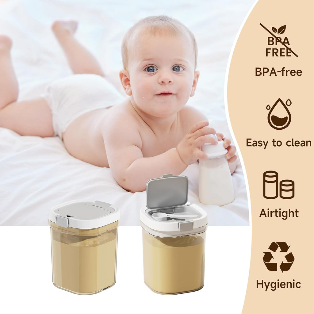 Formula Container to go-1300ml Travel Dispenser BPA Free Airtight Container with Spoon and Layered Storage