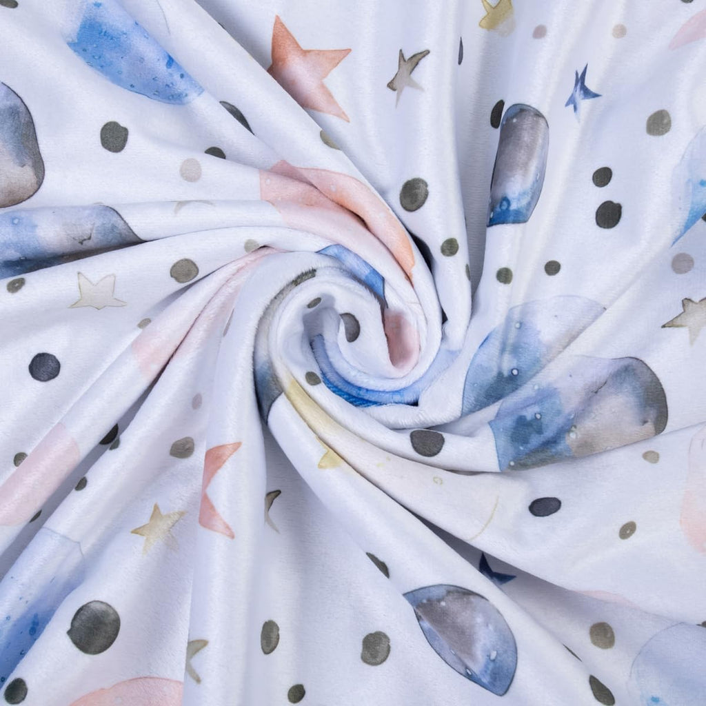 Baby Blankets for Unisex Boys Girls, Super Soft Nursery Minky Blankets, 30 x 40 inch Outer Space Printed Bed Throws Newborn (Color Planet)