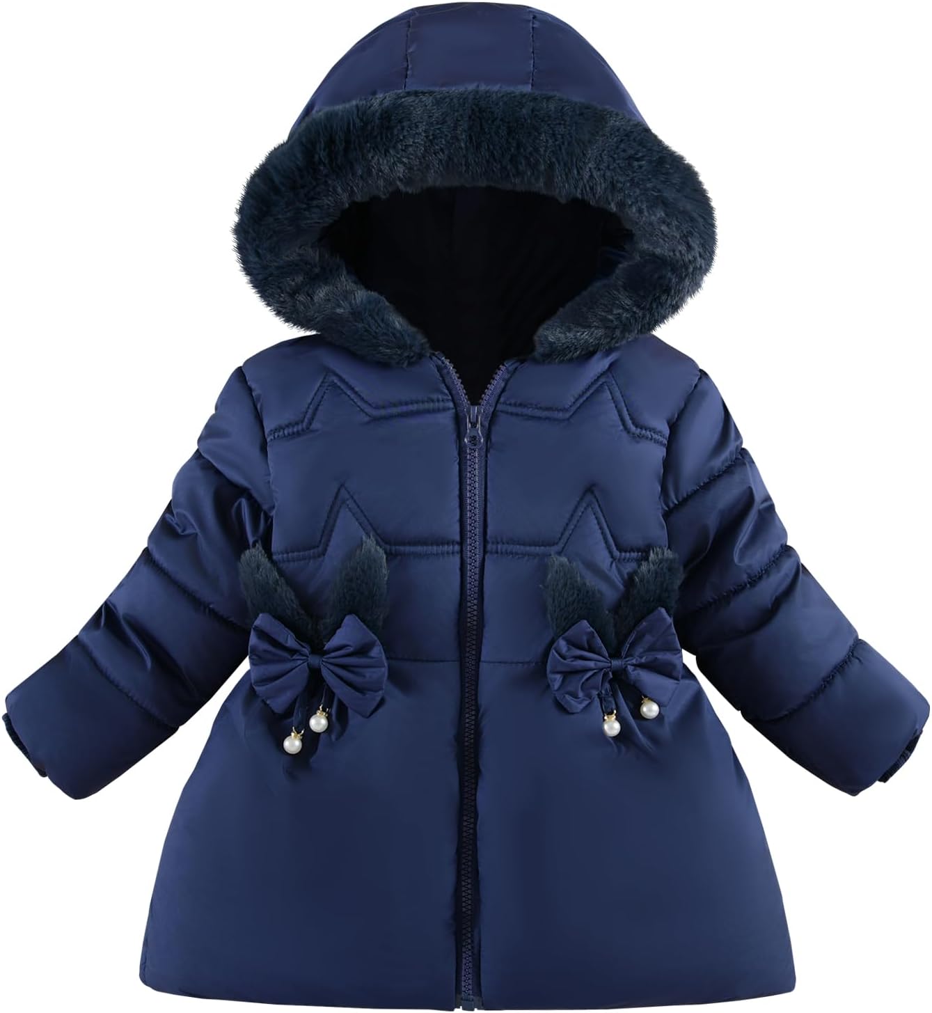 Toddler Winter Coats Baby Jacket Snow Clothes Puffer Dress Girl Warm Hoodie 1-4T