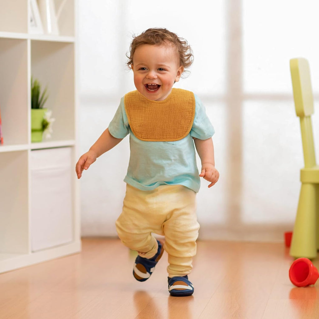 6-Pack Muslin Baby Bibs for Unisex Boys Girls, Cotton Baby Drool Bibs, Drooling and Teething Bibs for Infant