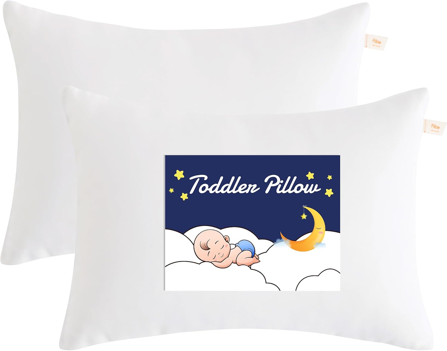 NTBAY Toddler Pillows, Down Alternative 13"x18" Pillows, Machine Washable - Soft and Breathable Travel Small Pillows for Sleeping, Ideal for Daycare, Crib, Cot, White