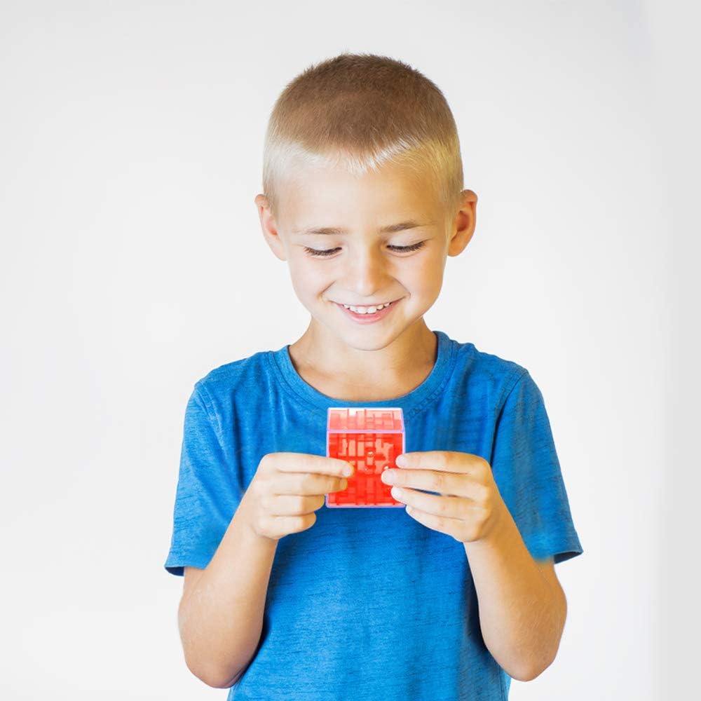 Gamie Brainy Maze Puzzle Cube Game, Set of 3, Maze Cube Puzzles for Kids, Mini Fidget Toys and Brain Teasers for Children, Birthday Party Favors, Goodie Bag Fillers, Stocking Stuffers