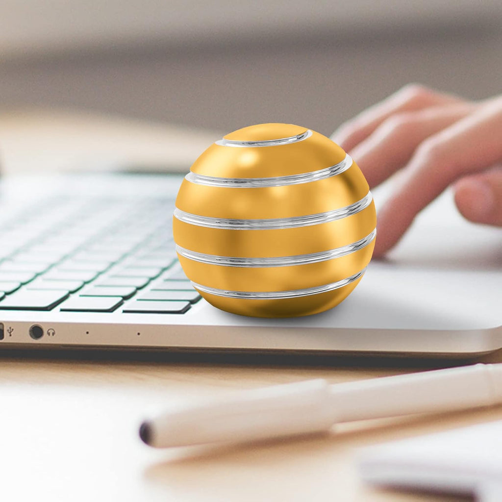 Adults Fidget Toys, 1.77" Kinetic Spinning Desk Toys for Office for Adults, Kids Fidget Toys for Anxiety, ADHD, Autism for Party Favors, Pinata Filler (1.77", Gold)