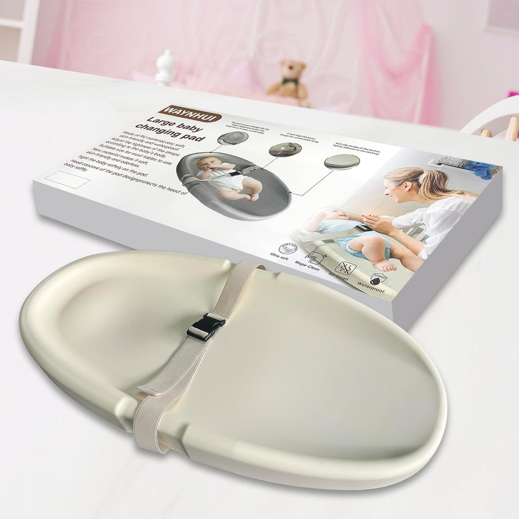 Baby Changing Pad,Waterproof Easy to Clean,PU Foam Changing Pad on Table Topper for Changing Diaper and Dresser (Grey)