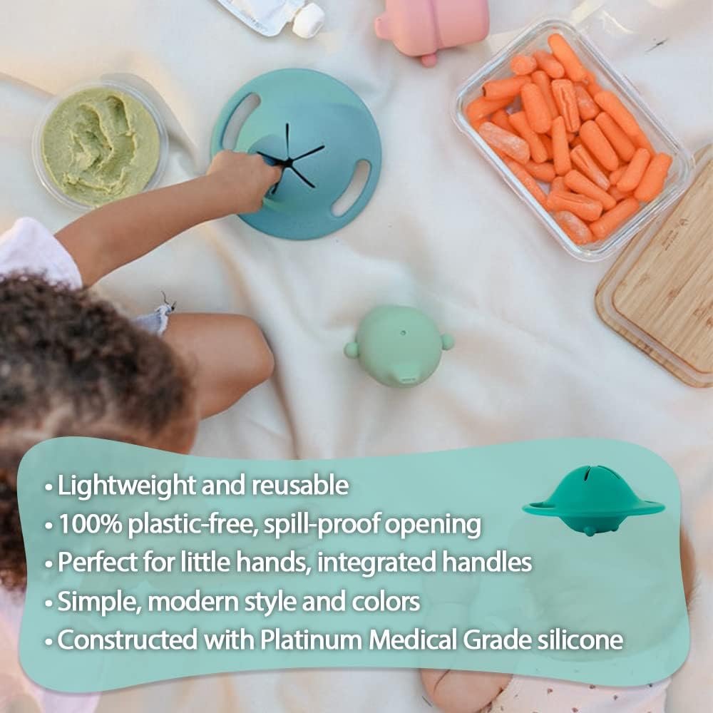 Pura my-my Kids Silicone Snack Container - Spill Proof, Reusable, Food Grade Silicone, Plastic-Free | Food Storage for Kids, Toddlers, Preschoolers, Babies & Infants